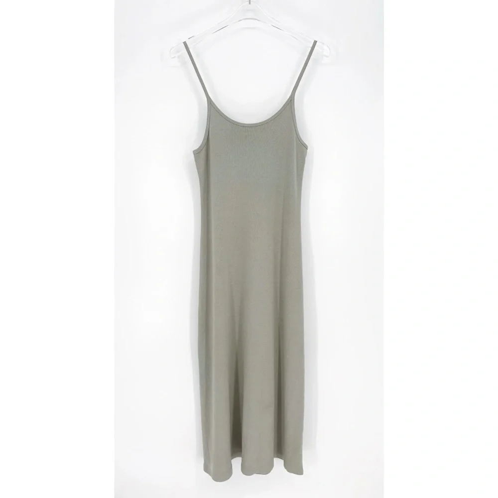 LASZLO Ruby Ribbed Cami Maxi Dress in Sage Gree S - Picture 3 of 9